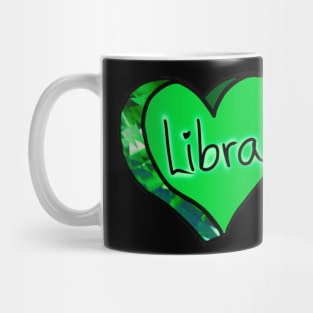 Libra Green Peridot Love Heart Mug